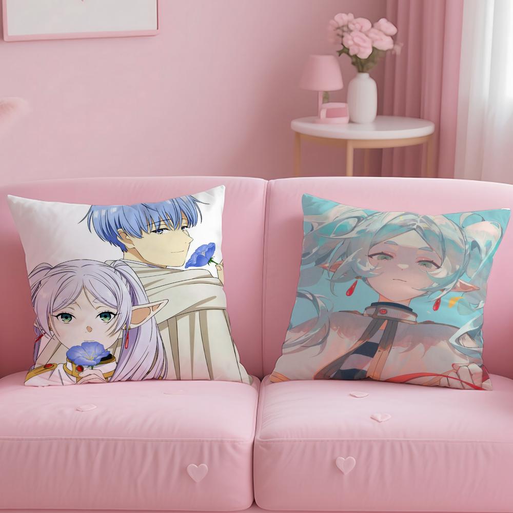 Klassische Anime Frieren Nach dem Ende der Reise Kissenbezug Weich Leicht zu Waschen Kissenhülle Vielseitig für Sofa Bett Reise und Büro