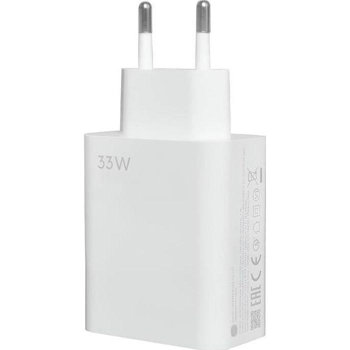 Chargeur Rapide 33W pour Xiaomi Redmi 9, 9A, 9C, 10A, 9T, 10C, Redmi 12, Redmi 13C Redmi 14C- Adaptateur Rapide