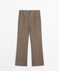 Masimodutti Linen Crop Kick Flare Pants