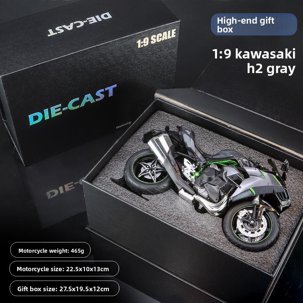 19 Kawasaki H2r Alloy Motorcycle Model Toy With Realistic Details For Kids Gift