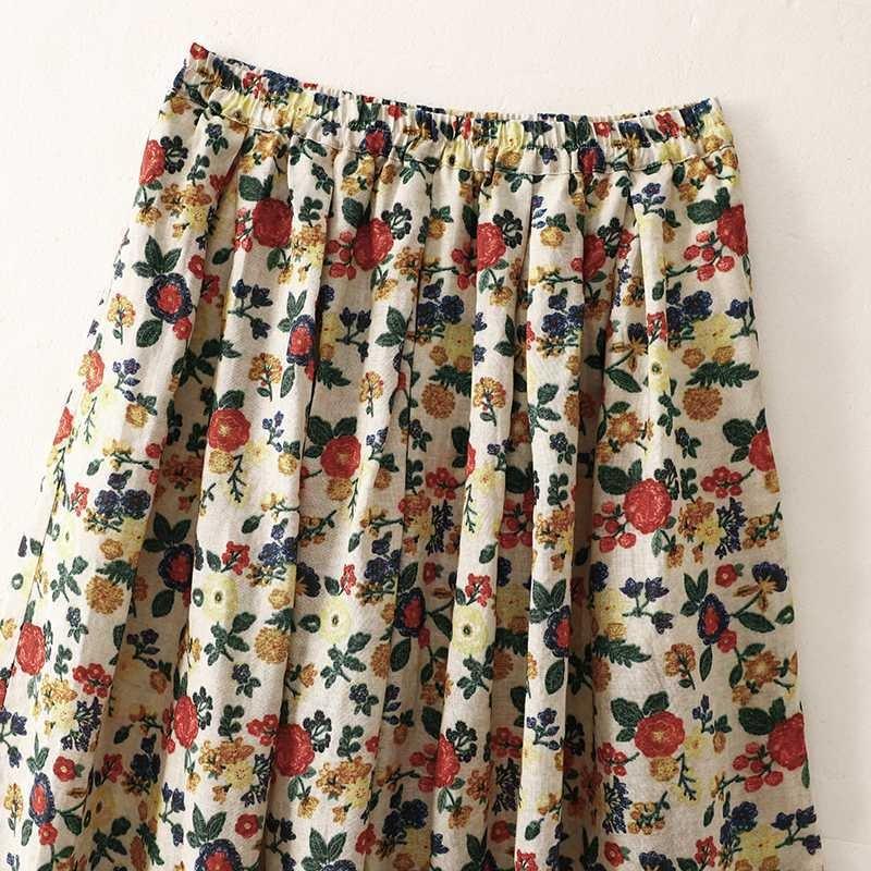 

A Summer Artistic and Pastoral Style Fresh and Light Printed Skirt 2XL