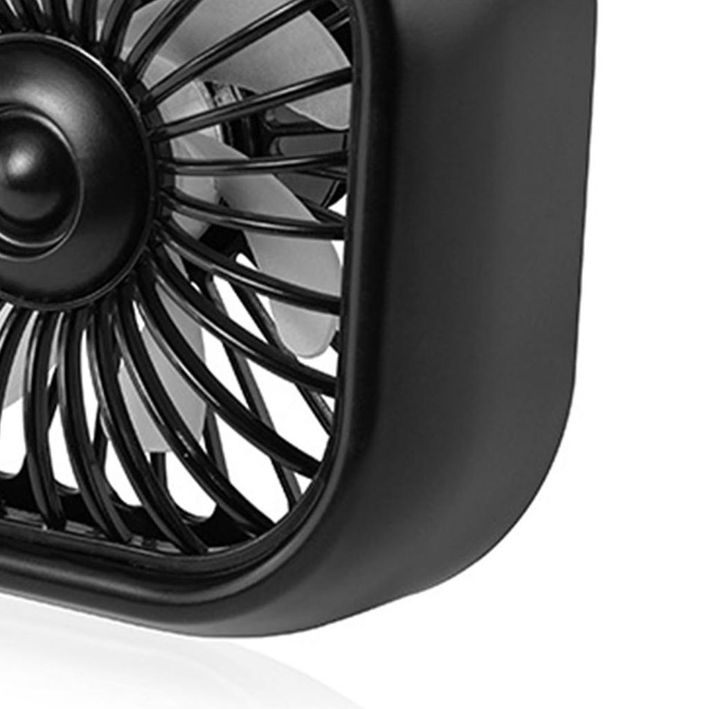Auto Lüftungshalterung Ventilator Buntes Licht 3 Windgeschwindigkeiten Geräuscharm USB Kühlventilator für Fahrzeuge Schwarz