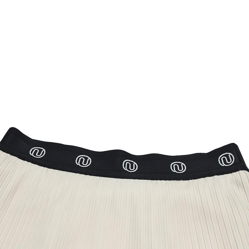 Fila By Naoki Takizawa Fashion Minimalist Elegant High-Quality Lightweight Comfortable Versatile Pleated Casual Long Skirt Women Skirts F11W532302F-IV