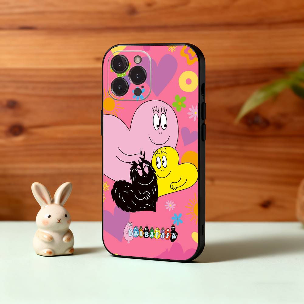 

Cute B - Barbapapa A-Animation Phone Case For iPhone17,16,15,14,13,12,Plus,Pro Max, 5G Others Soft Black Cover iPhone12PRO