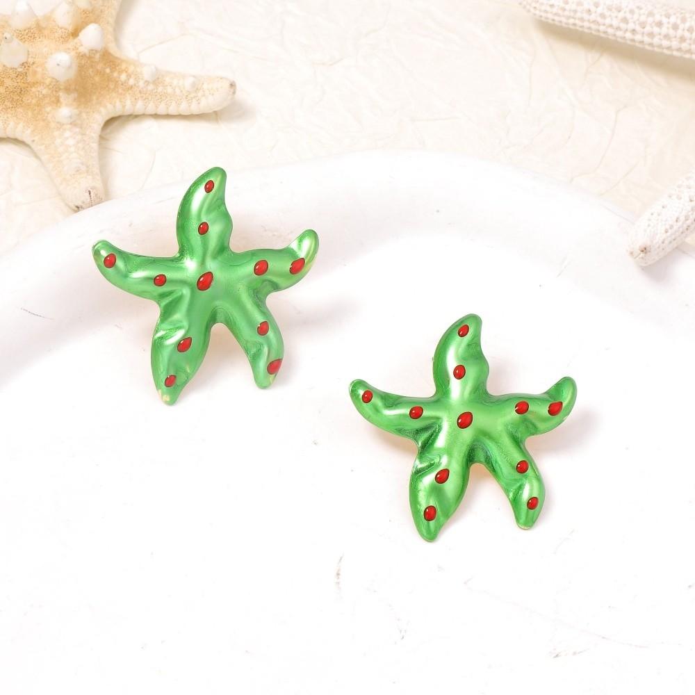 Stainless Steel Shell Earrings Studs Chic Starfish Earrings Trendy Ocean Style Ear Studs Holiday