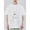 Black T Shirt Christmas Tree Rifle Pattern Casual Wear for Men and Women
