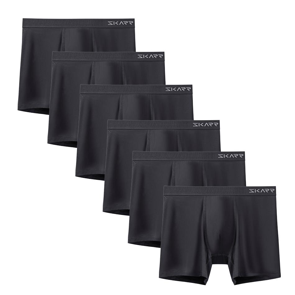 

6PCs New Man Underpants Sexy Solid Color Men s Panties Set High Quality Mens Boxer Underwear Brand Brand polar Male trunk Shorts S чорний