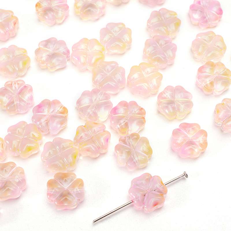 20 adet/torba 10mm cam çiçek boncuk Charm ara parça boncuk küpe kolye DIY takı yapımı
