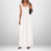 Dresses for Women Fashion Sundress Casual Sleeveless Long Dresses Patchwork Knit Racerback Flowy Dress