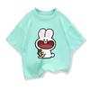 Original Design Summer Children Clothing Girls Short Sleeve t shirts Cute Little Rabbit Graphic Kids Pure Cotton Loose Tee Tops