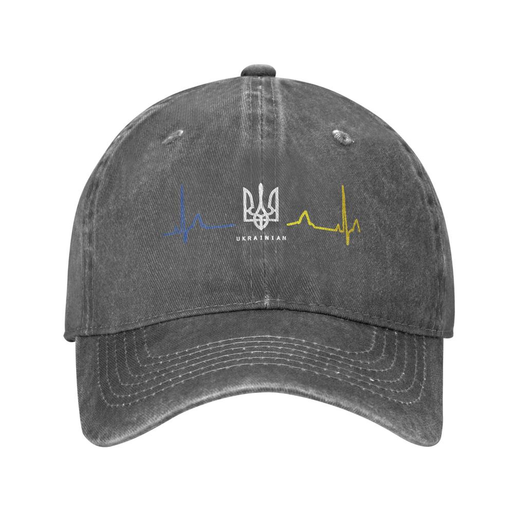 Ukrainian Tryzub Ukraine Flag Trident Zelensky Heartbeat Casual Baseball Cap Outdoor Sports Trucker Hat Summer Unisex Baseball Caps