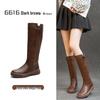 Women's Retro Leather Over-the-Knee Boots with Thick Sole and Velvet Lining - Versatile High-Top for Autumn/Winter