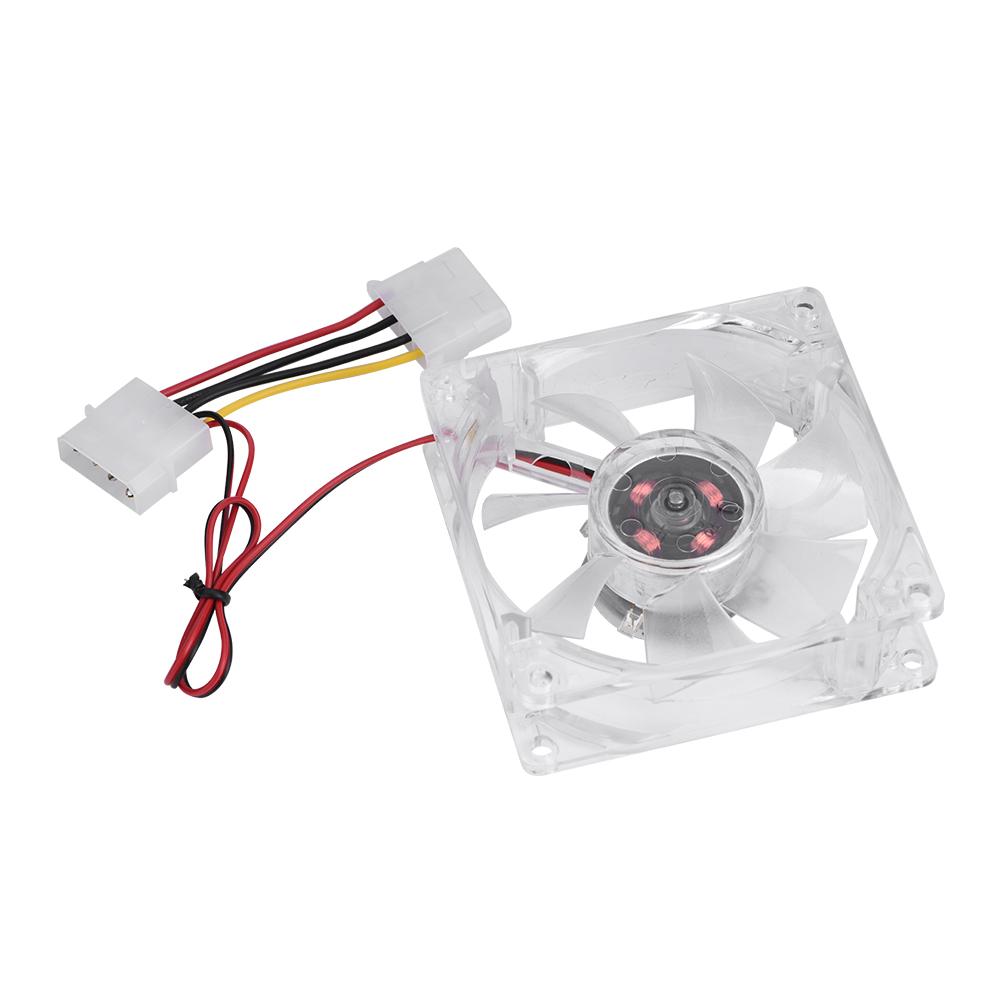 80mm LED Light 12V 4Pin Mute PC Case Cooling Fan Computer Cooler Colorful
