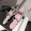 Fashion Women Patent Pink Slippers Spring Summer Flats Shoes New Pointed Toe Dress Shoes Designer Elegant Shallow Party Zapatillas Mujer