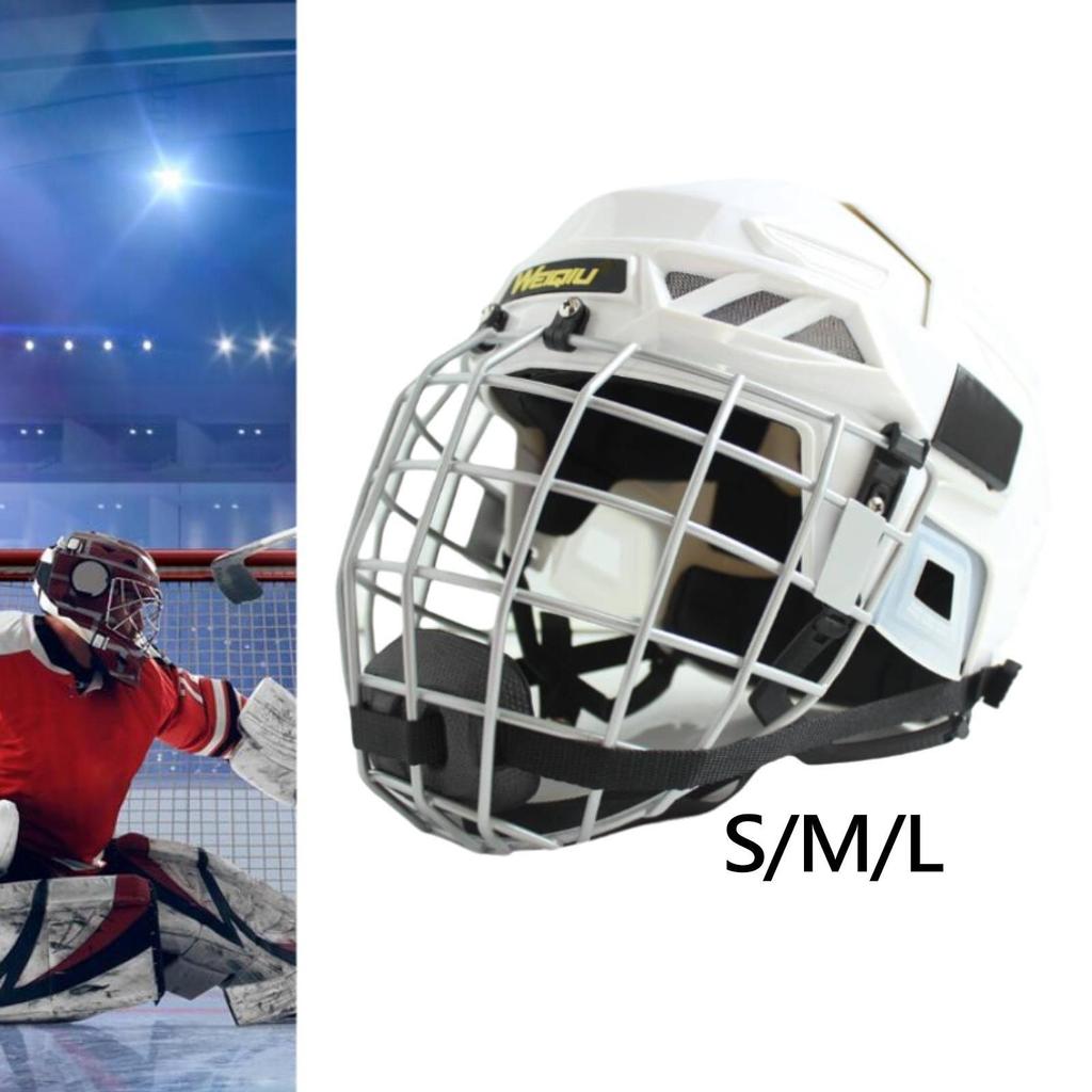 Hockey Helmet Headgear with Chin Strap Professional Roller Skating Helmet Hockey Accessory for Dryland Hockey Match Training