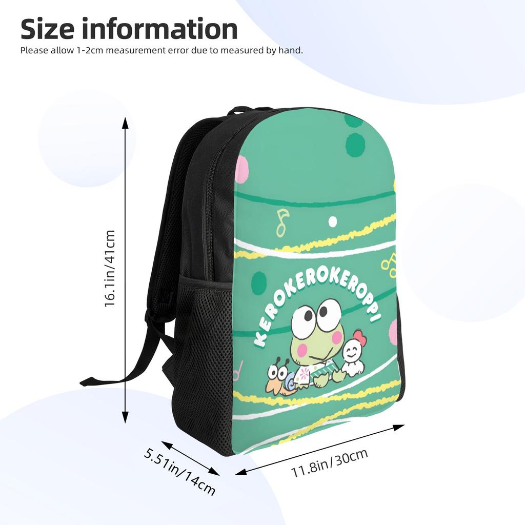 K-KeroKeroKeroppies Backpack for Women Men Waterproof College School Cute Frog Bag Print Bookbags