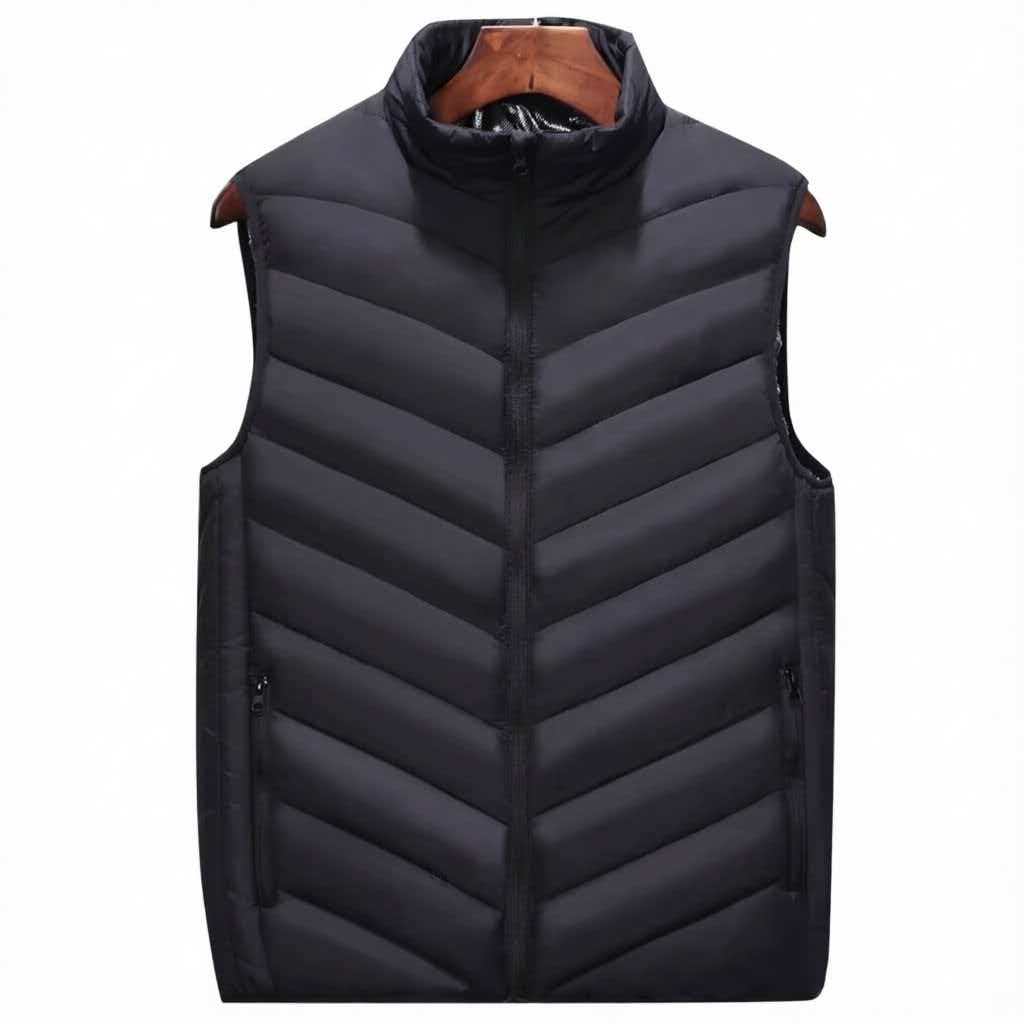 Mens Vest Jacket Warm Sleeveless Jackets Winter Zipper Coat Autumn Stand-up Collar Casual Waistcoat Clothing Smart Heating Vest Electric Heating
