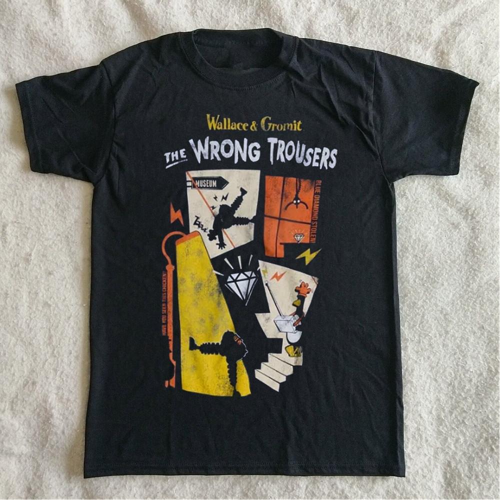 

Wallace and Gromit The Wrong Trousers Unisex T shirt Tops Tee Full Size S-4XL 2XL