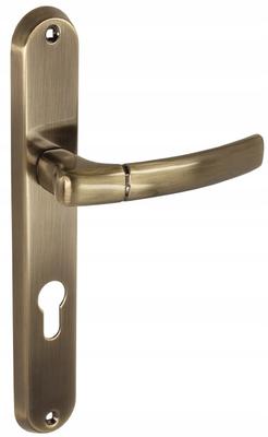 Interior Door Handle, Long Plate, for Insert, Antique Brass