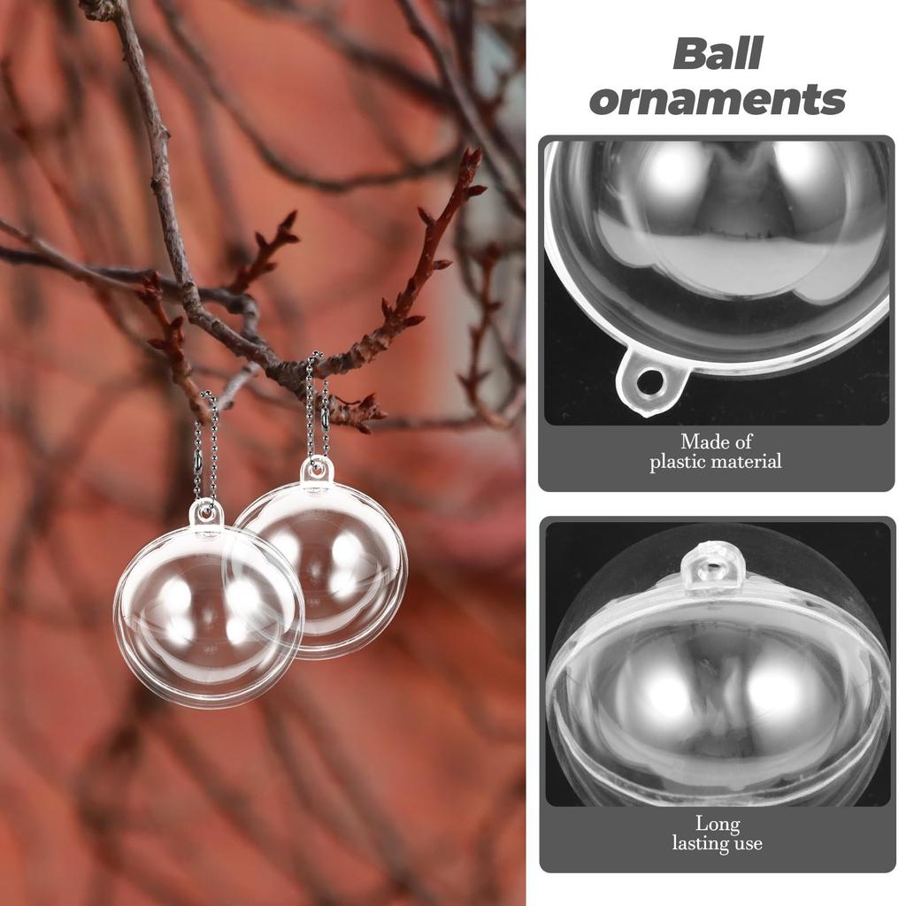 BESTOYARD Set of 5cm Clear Hollow Plastic Christmas Clear Capsule DIY Perfect for and Home Decor 20-Piece Ornaments, Ornaments, Ornaments, Ornaments,