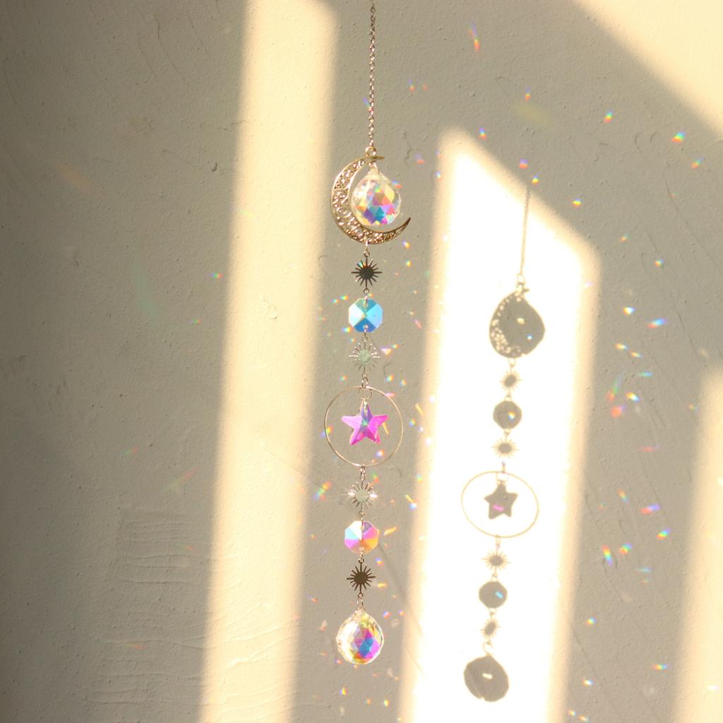Silver Iridescent Crystal Suncatcher Wedding Decor Home Wedding Party Decoration Ornament Creative Gift