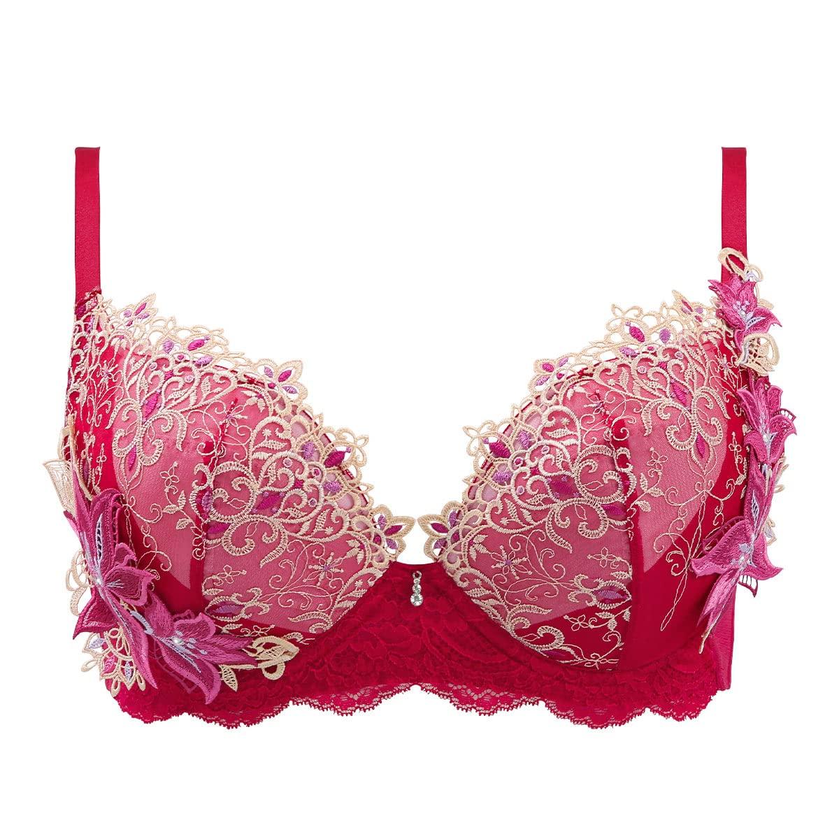 

himico GRANDE 002 Plus Size GHI Giglio Single Glamour Size Bra, 65-85, Regina, Bra, (RE-Red, I70)