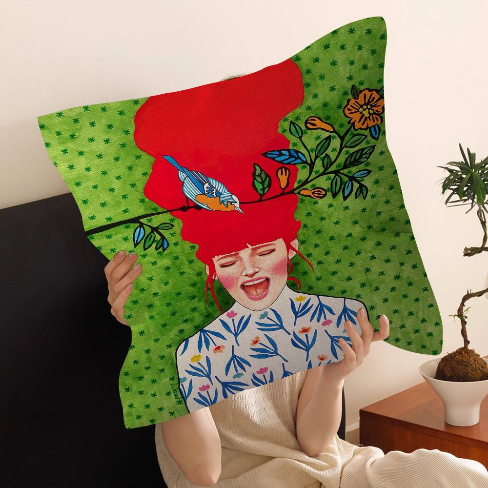 Fashion Abstract Girl Pillow Cover Design cushion Cover decor Holiday Decorati