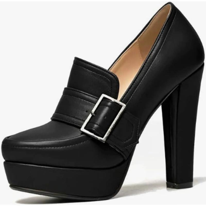 Zelené lodičky na vysokém podpatku platforma boty žena 2025 jaro kulatá špička přezka černé hnědé na podpatku párty svatba kancelářské boty dámské