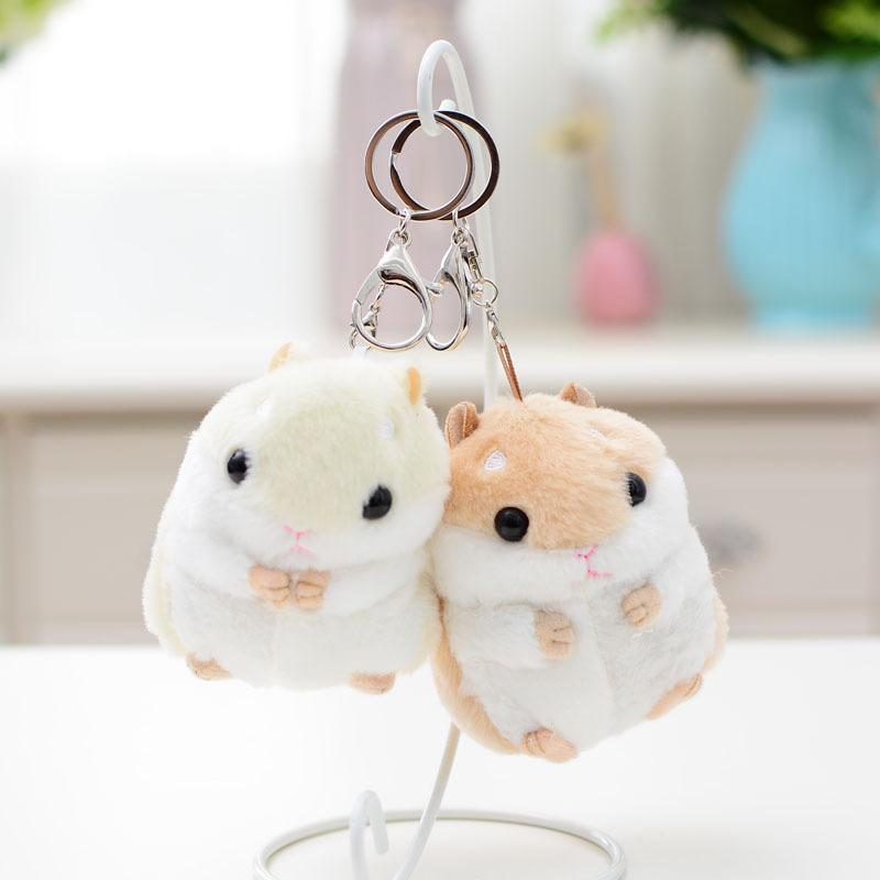 Plush Toys Animal Children Toys Key Chain Stuffed 10cm Hamster Pendant Kawaii Dolls Kids Child Christmas Gifts Bag Doll For Baby