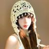 Handmade Knitted Beanies Caps Pearls Weave Basin Hats Ethnic Crochet Tassels Cap  Women