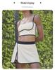 Women's Slimming Contrast Color Tennis Set, Quick-Dry Yoga Fitness Vest & Skirt with Chest Pads, Two-Piece Activewear.