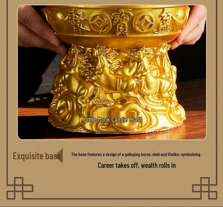 Treasure Bowl Wealth-Attracting Candle for Home and Temple