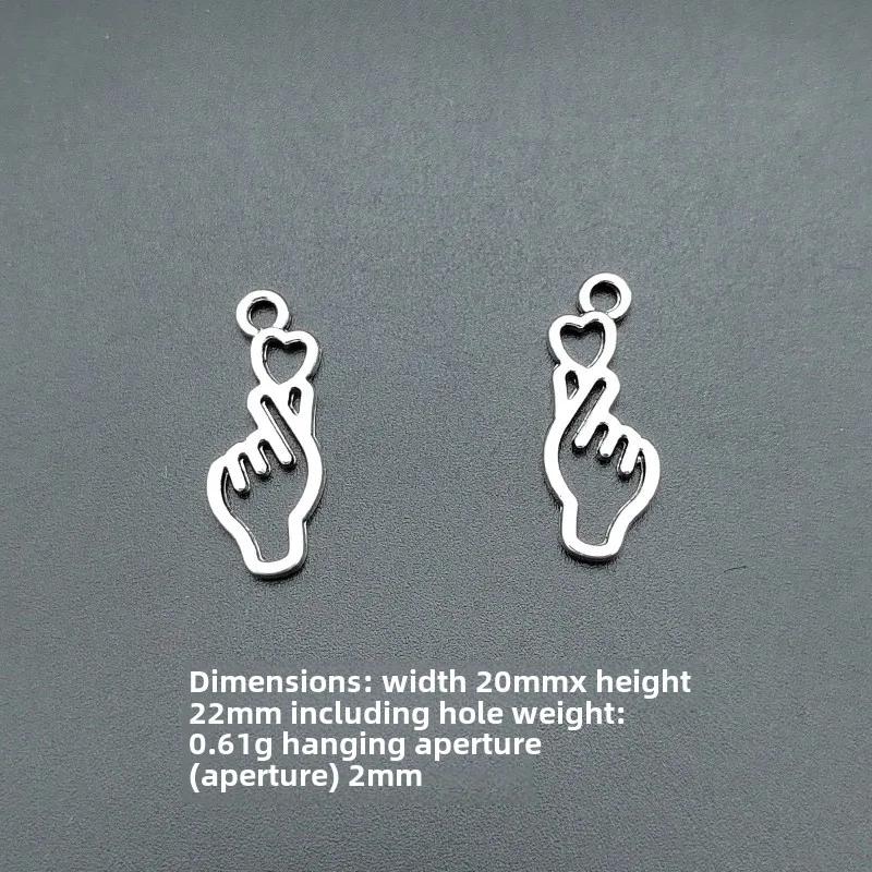 Finger Heart Diy Jewelry Charms Beads Borahae I Purple You Necklace Decorative Pendant Gesture Hanging Ornament Love Kpop Hallyu