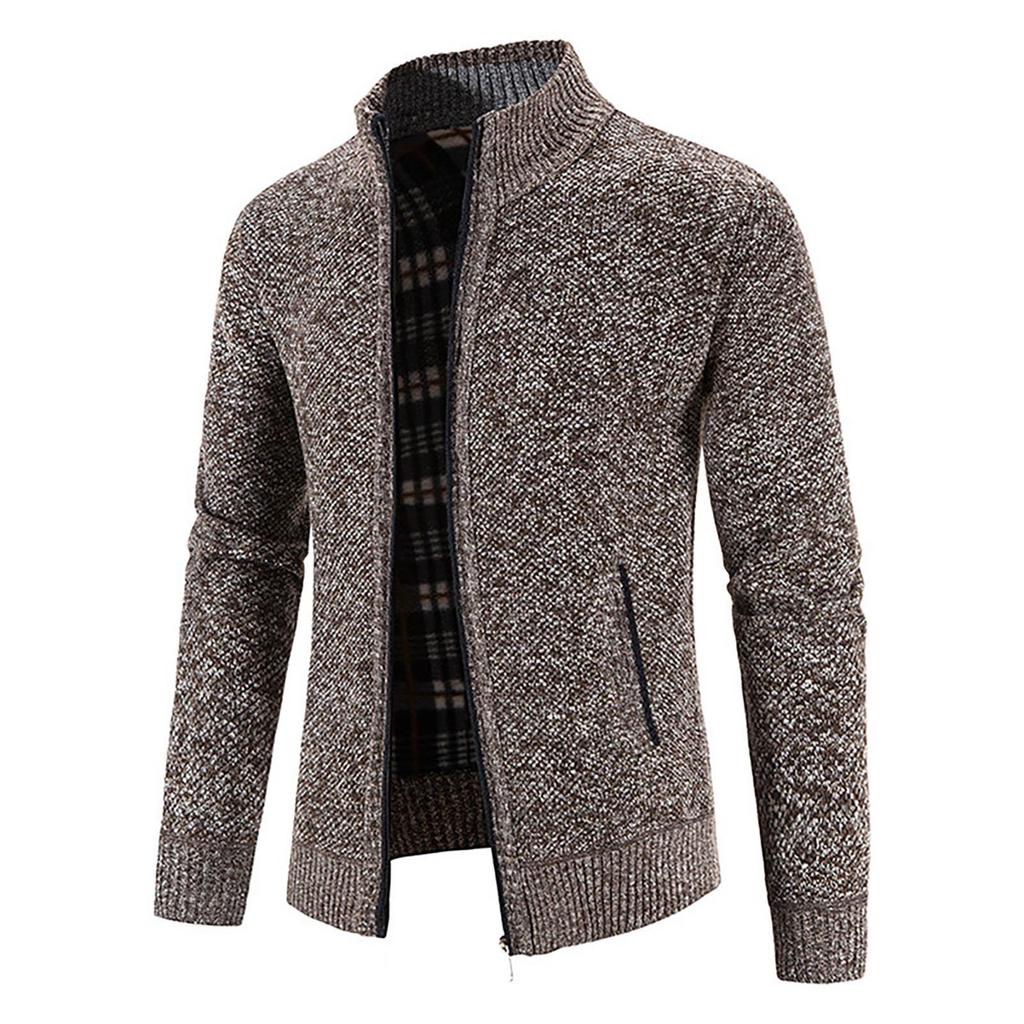 And Winter Men's  Fashion Loose Cardigan Warm  Jacket Sweater  Stand Collar Knitting Coat
