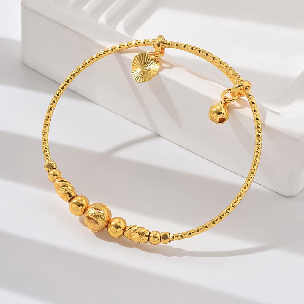 18K Gold-plated European and American fashion simple elegant commuter exquisite gold bracelet for women, adjustable sliding bracelet