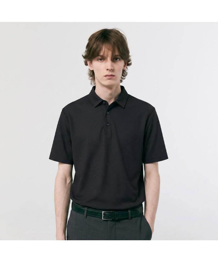 NOTIG Cool Mesh Stretch Short Sleeve Polo Shirt Gray_Oms1T1Ts113G1