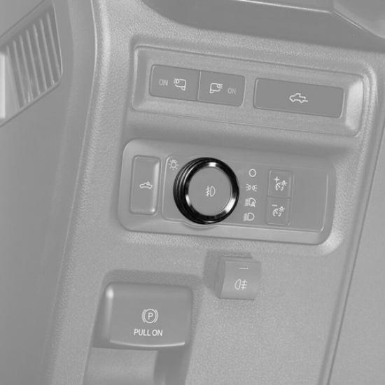 For 21-24 Ford Bronco&Sport/F150 Black Car Headlight Switch Knob Cover Trim Ring