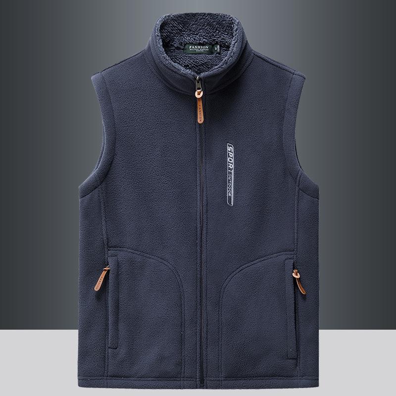 Men's Plus Velvet Outdoor Fleece Vest - Thickened Gilet for Autumn and Winter Sports, Casual Running, and Fishing