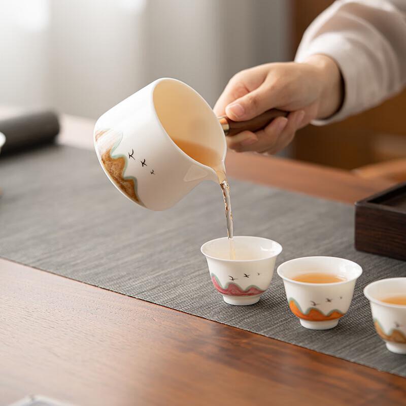 Su Shi Ceramic Kung Fu Tea Set - Mutton Fat Jade Design