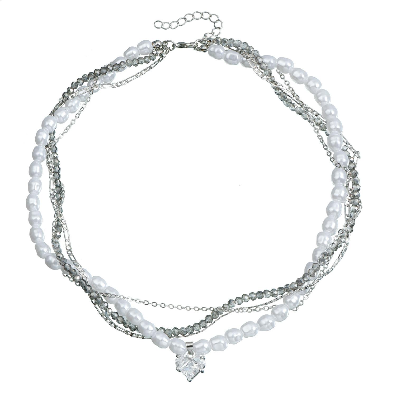 

Жемчуг имитация Кристалл Любовь Подвеска Многослойное ожерелье Аксессуары для женщин Подарок на праздник