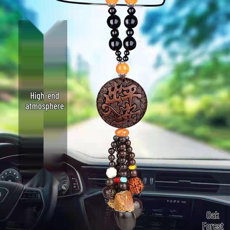 Men's Luxury Peach Wood Pixiu Car Hanging Ornament
