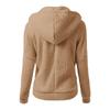 Women's Fleece-Lined Hoodie Solid Color Long Sleeve Hooded Pullover