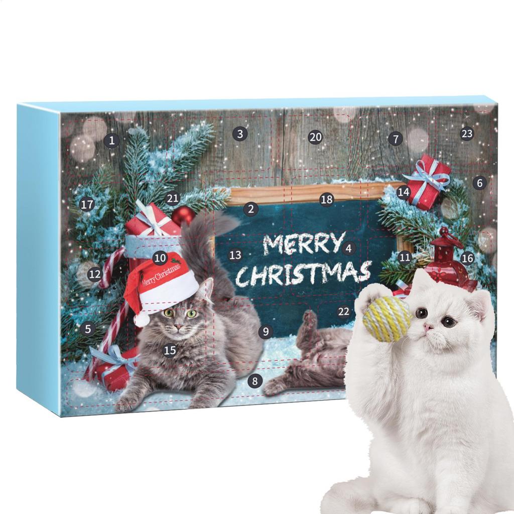 2025 Christmas Calendar Cat Advent 24 Days Pet Toys Holiday Countdown Calendar For Christmas Home Daily Festival Holiday Boredom