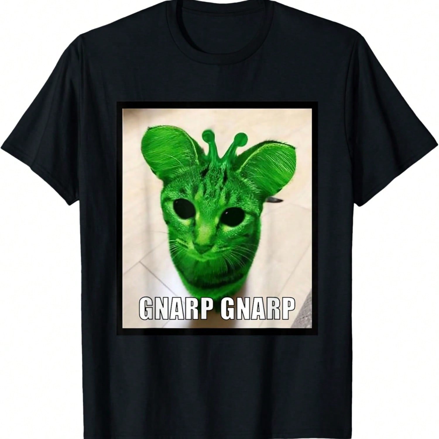 Gnarp Cat Silly Alien Cat Meme T-Shirt S разноцветный