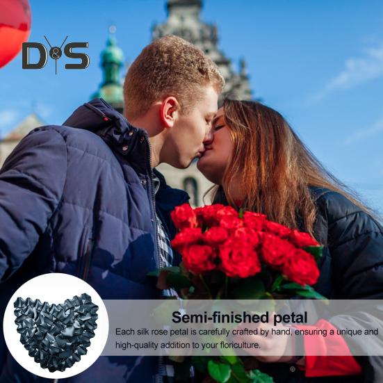 273 Pcs Pre-made Satin Ribbon Rose Petals Handmade Half-Finished Eternal Rose Petal DIY Everlasting Floral Bouquets for Wedding Anniversary Birthday