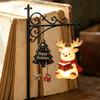 Battery Operated Reading Light Christmas Library Lantern, Mini Decorative Bookshelf Lamp, Vintage Metal LED Miniature Lamp for Bookshelves Night with