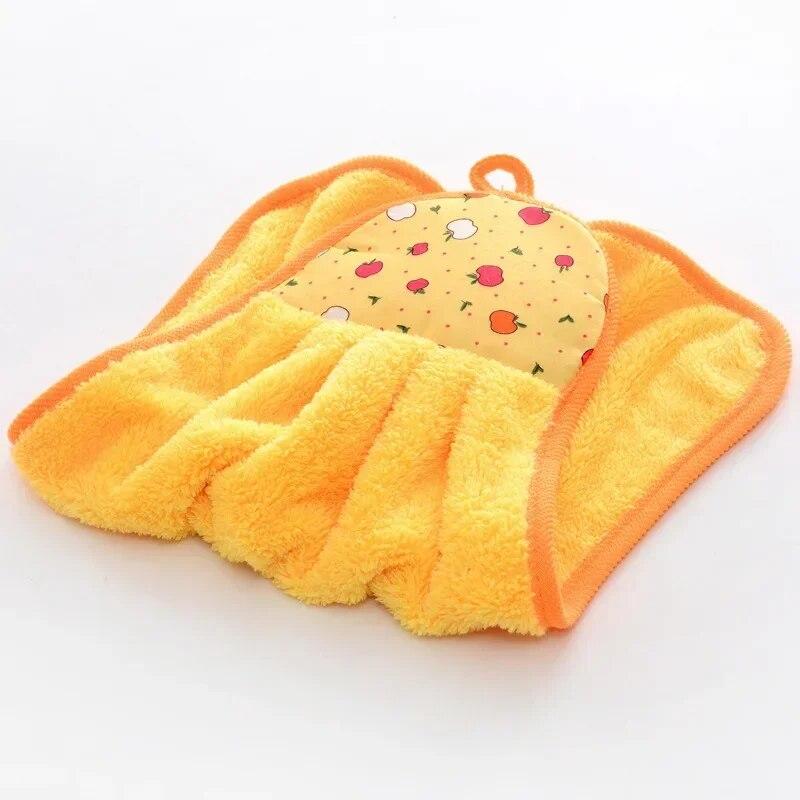 NEW  Coral Velvet Bathroom Supplies Soft Hanging Hand Towel Thickened Absorbent Cloth Dishcloths Hanging Cleaning Towel