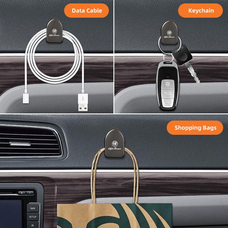 BBDH3 Metal Car Hooks Organizer Storage Cable Headphone Key Storage Wall Hook Hanger Auto Fastener Clip For Alfa Romeo 166 Giulia 156