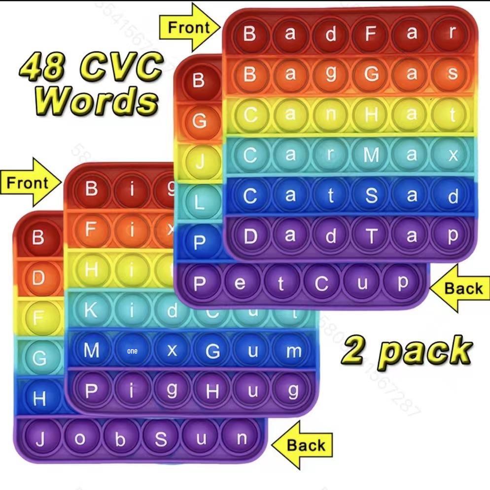 CVC English Word Game Silicone Mat: Double-Sided Educational Toy for Kids