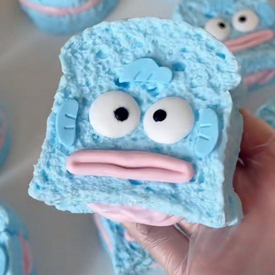 Cartoon Toast Squeeze Toy Stress Anxiety Relief Stretchy Bread Sensory Toy Soft Simulated Food Pinch Fidget Toy